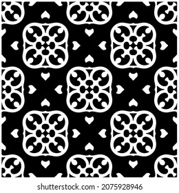 Vector seamless models. Modern stylish texture. Composition from regularly repeating geometrical element. Monochrome, simple. Vector illustrations.
