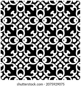 Vector seamless models. Modern stylish texture. Composition from regularly repeating geometrical element. Monochrome, simple. Vector illustrations.