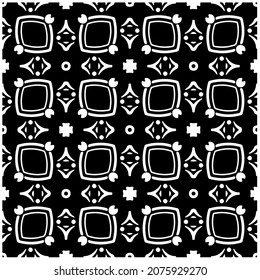 Vector seamless models. Modern stylish texture. Composition from regularly repeating geometrical element. Monochrome, simple. Vector illustrations.