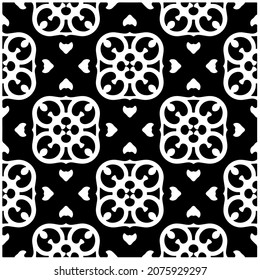 Vector seamless models. Modern stylish texture. Composition from regularly repeating geometrical element. Monochrome, simple. Vector illustrations.