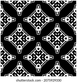 Vector seamless models. Modern stylish texture. Composition from regularly repeating geometrical element. Monochrome, simple. Vector illustrations.