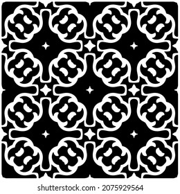 Vector seamless models. Modern stylish texture. Composition from regularly repeating geometrical element. Monochrome, simple. Vector illustrations.