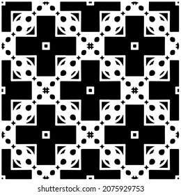 Vector seamless models. Modern stylish texture. Composition from regularly repeating geometrical element. Monochrome, simple. Vector illustrations.