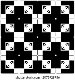 Vector seamless models. Modern stylish texture. Composition from regularly repeating geometrical element. Monochrome, simple. Vector illustrations.