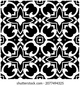 Vector seamless models. Modern stylish texture. Composition from regularly repeating geometrical element. Monochrome, simple. Vector illustrations.
