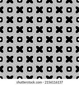 Vector seamless models. Modern stylish texture. Composition from regularly repeating geometrical element. Monochrome, simple. Vector illustrations.