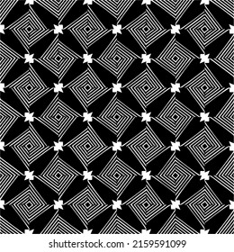 Vector seamless models. Modern stylish texture. Composition from regularly repeating geometrical element. Monochrome, simple. Vector illustrations.