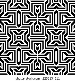 Vector seamless models. Modern stylish texture. Composition from regularly repeating geometrical element. Monochrome, simple. Vector illustrations.
