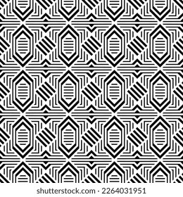 Vector seamless models. Modern stylish texture. Composition from regularly repeating geometrical element. Monochrome, simple. Vector illustrations.