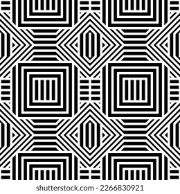 Vector seamless models. Modern stylish texture. Composition from regularly repeating geometrical element. Monochrome, simple. Vector illustrations.