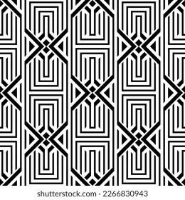Vector seamless models. Modern stylish texture. Composition from regularly repeating geometrical element. Monochrome, simple. Vector illustrations.