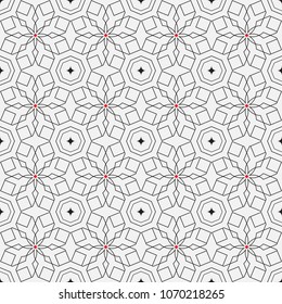 Vector seamless models. Modern texture from regularly repeating geometrical elements. Monochrome, linear, simple. Wall-paper for the press. Vector illustrations.
