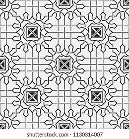 Vector seamless models. Modern texture from regularly repeating geometrical elements. Monochrome, linear, simple. Wall-paper for the press. Vector illustrations.