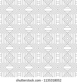 Vector seamless models. Modern texture from regularly repeating geometrical elements. Monochrome, linear, simple. Wall-paper for the press. Vector illustrations.