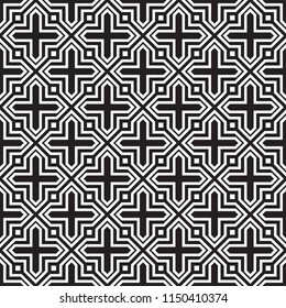 Vector seamless models. Modern texture from regularly repeating geometrical elements. Monochrome, linear, simple. Wall-paper for the press. Vector illustrations.