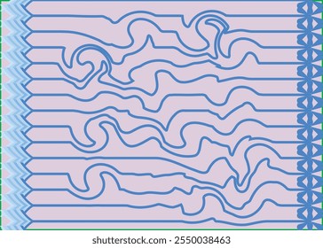 Vector seamless modern abstract pattern. Trend blue lines on white background