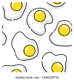 Vector seamless modern pattern with scrambled eggs