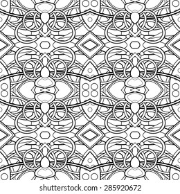 Vector Seamless Monochrome Abstract Pattern. Hand Drawn Texture