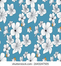 Vector Seamless monochrome exotic pattern with tropical leaves.