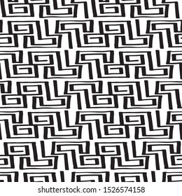 Vector seamless monochrome geometric modern pattern
