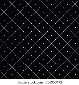 Vector seamless monochrome minimalistic pattern. Modern stylish texture. Repeating geometric tiles rounds, dots, stripes, strokes