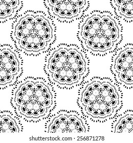 Vector seamless monochrome modern pattern.