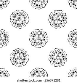Vector seamless monochrome modern pattern.