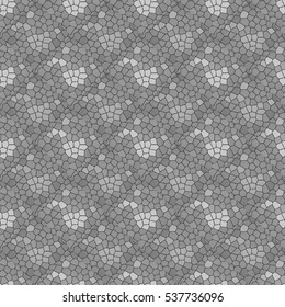 Vector seamless monochrome ornamental backdrop made of mosaic. New texture for design work