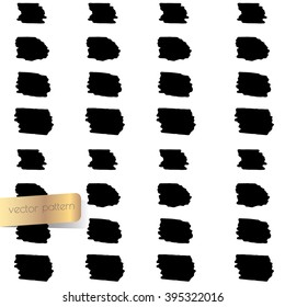 Vector seamless monochrome pattern. Abstract background with brush strokes. Hand drawn texture.