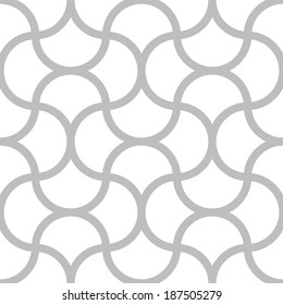 Vector seamless monochrome pattern - simple geometric lines on white square background