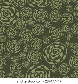 vector seamless monochrome pattern with snail shell