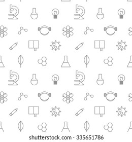 Vector seamless monochrome science pattern 