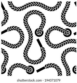 vector seamless monochrome shoelace pattern