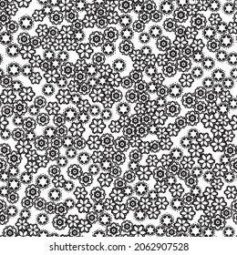 Vector seamless monochrome texture. Flowers background and wallpaper in retro style. Vector illustration can be used for backgrounds, motifs, textile, wallpapers, fabrics, gift wrapping, templates.