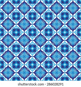 Vector seamless moroccan blue tracery pattern. Ornate floral decor for wallpaper, print, web and textile.