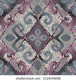 Vector seamless mosaic art pattern. Art background.