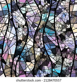 Vector seamless mosaic art pattern. Art background.