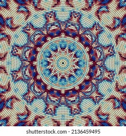 Vector seamless mosaic art pattern. Art background.