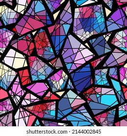 Vector seamless mosaic art pattern. Art background.