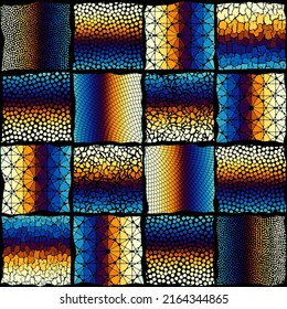 Vector seamless mosaic art pattern. Art background.