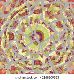 Vector seamless mosaic art pattern. Art background.