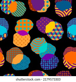 Vector seamless mosaic art pattern. Art background.