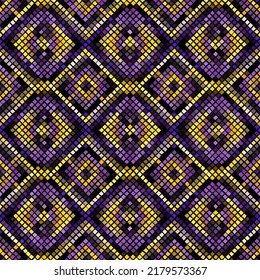 Vector seamless mosaic art pattern. Art background.