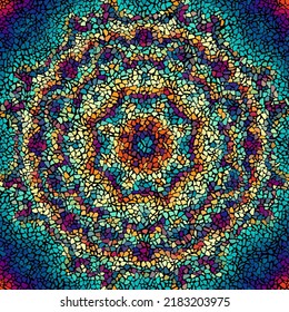 Vector seamless mosaic art pattern. Art background.