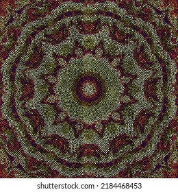 Vector seamless mosaic art pattern. Art background.