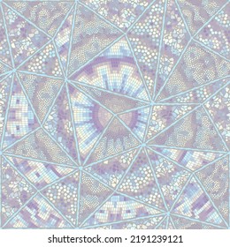 Vector seamless mosaic art pattern. Art background.