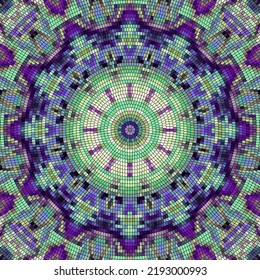 Vector seamless mosaic art pattern. Art background.