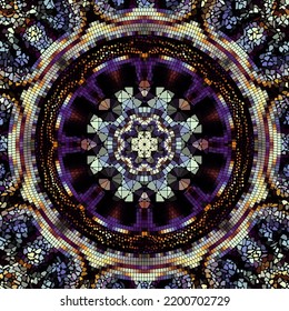 Vector seamless mosaic art pattern. Art background.