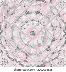 Vector seamless mosaic art pattern. Art background.
