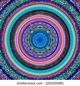 Vector seamless mosaic art pattern. Art background.